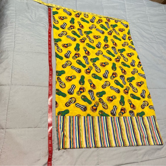 FLIP FLOP Rainbow Pillow Case Beach Theme Bright Colorful Stripes Standard Size - Picture 13 of 13